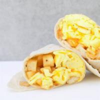 Potato Breakfast Burrito-Potato, Eggs And Cheese · Potato, eggs and Cheddar cheese.