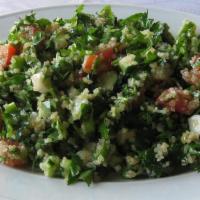 Tabouleh  Full (16 Oz) · Levantine vegetarian salad made of mostly finely chopped parsley with tomatoes, mint, onion,...