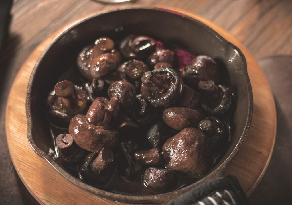 Mushroom · Sautéed in red wine and butter.