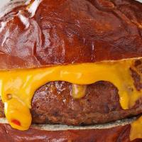 Burns Burger · 1/3 lb 44 farms beef, brioche, bun, lettuce, tomato, onion, pickle, mayo, mustard, and ketch...