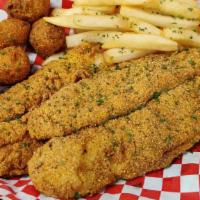 Catfish (Dinner) · Includes two sides and bread.