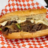 Philly Cheese Steak · Grilled Onion, Green Pepper, Steak and Cheese.