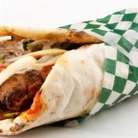 Kafta Kabab Wrap · Kafta is is a ground beef or lamb, minced onions, chopped parsley, and seasoned with middle ...