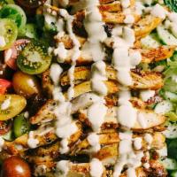Pita Hot Salad · One Choice of ( Chicken Shawerma, Beef Shawerma, Gyro) on Salad