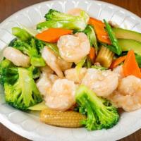 Shrimp With Mixed Vegetables · Served with fried rice and can soda or soup