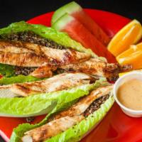 Quinoa Wraps · Quinoa mix and grilled chicken breast on romaine lettuce; served with spicy herb vinaigrette...