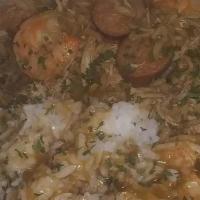 Louisiana Gumbo · Chicken,Smoke sausage, Creole shrimps,Rice