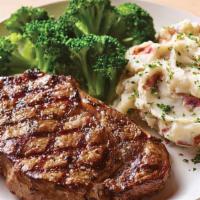12 Oz. Ribeye* · Rich, tender and juicy.  Our marbled, USDA Select ribeye steak* is served hot off the grill....