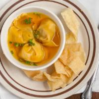 Wonton Soup · Soup with beaten eggs. served with fried noodles.
