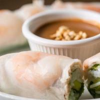 Traditional Spring Rolls (2 Pc) · Simple pork and cooked shrimp with peanut sauce.