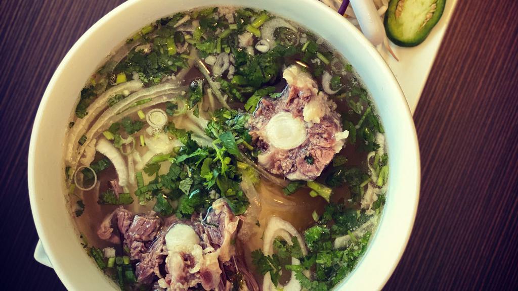 Killa Pho · Rice noodle topped with oxtail in a savory beef broth (limited quantity).