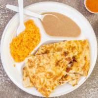 Large Quesadilla  · Large Quesadilla served with beans and rice and a choice of meat