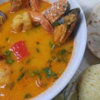 Sopa De Mariscos · Seafood soup.
