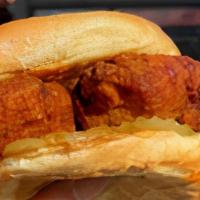 Chick'Ncheese Sandwich Meal · Air fried chicken with Cheese in a Brioche Bun!! Comes with Air Fried Cajun Fries and a Drin...