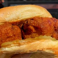 Chick'Ncheese Sandwich · Air Fried Crispy chicken with Cheese tossed in your favorite sauce and served in a split top...