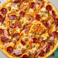 Gluten Free Meat Lovers Pizza · Double meat & double cheese baked on a small (10