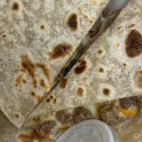Large Quesadilla No Meat · This is a BEEG quesadilla with lots of cheese.