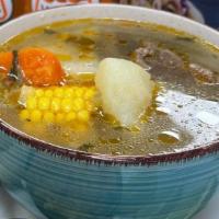 Caldo De Res / Beef Soup · Caldo de Res soup is amazing.  Filled with beef 
 and lots of fresh vegetables.  Add some gr...