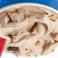 Heath Blizzard · Heath® candy pieces blended with chocolate sauce and creamy vanilla soft serve.