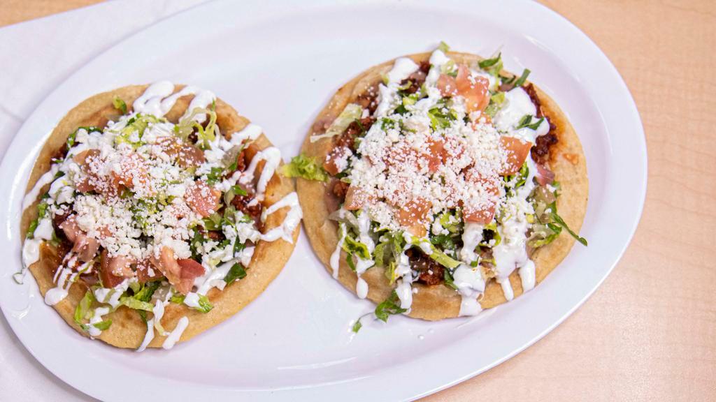 Gorditas O Sopes · With a choice of meat.