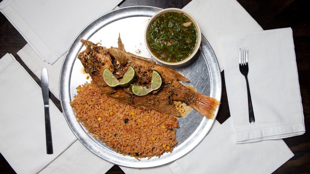 Red Snapper Grilled Plate · Served with ranchero beans and Mexican rice.