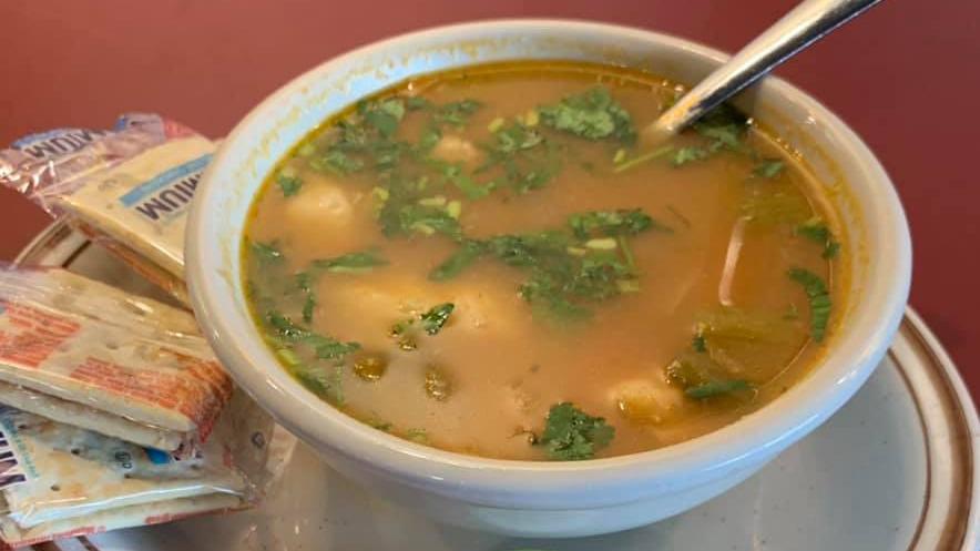 Caldo De Pescado · Homemade style soup, a combination of and shrimp and fish