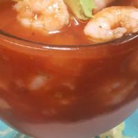 Shrimp Cocktail · Boiled shrimp marinated with fresh lime juice avocados onions and cocktail sauce already mix...