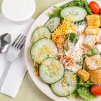 Combo Deal · Choice of Mix Green Salad, a 12oz. cup of soup, toppings and dressings.