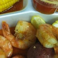 Cajun Shrimp Boil · Large Shrimp potato, corn and sausage