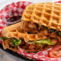 Grilled Or Fried Chicken & Waffle Sandwich · Grilled or Fried Chicken on a crispy Waffle