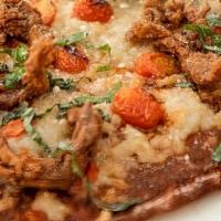 Crispy Tlc Pizza. · Crispy Chicken Fried Oyster Mushrooms, House Made Cashew Mozzarella, Organic Heirloom Pear T...