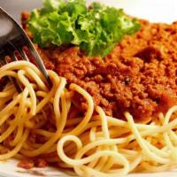 Leonardo'S Pasta & Meat Sauce · Leonardo's pappardelle bolognese. Broad noodles tossed in a classic meat sauce from the bolo...
