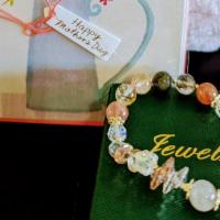 Sold Out Happy Mother'S Day Card Bundle · Happy Mother's day card  and 
Natural Crystal bracelet , beaded with green floral jade charm...