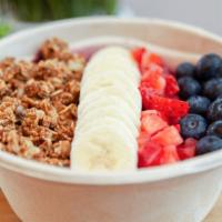 Berry Acai Bowl · Cherries, strawberries, blueberries, banana, acai. Toppings: granola, strawberries, blueberr...