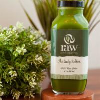 The Ricky Bobber · Cucumber, green apple, celery, spinach, kale, lemon, turmeric, cilantro, ginger.