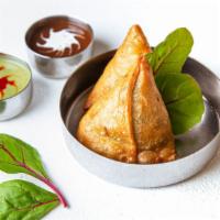 Samosa (1) · Triangular fried pastry with a savory filling of spiced vegetables or minced lamb