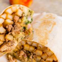 Omg Chicken Burrito · Loaded burrito with OMG Chicken - Teriyaki Chicken, green onions, sesame seeds, spicy sour c...