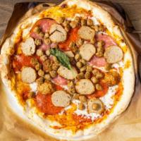 Supreme Meat Pizza · Mozzarella layered with pepperoni, Italian sausage, and meatball. Made with care for pizza c...