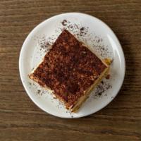 Tiramisù · Espresso marinated spongecake layered with Alfredo's signature sweet cream filling.