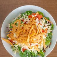 Z'Salad · mixed greens, mixed cheese, bell pepper, tomato, tajin tortilla strips, choice of dressing, ...