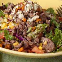 Z’Chopped Salad · romaine, black beans, jalapeño bacon, corn relish, avocado, pico gallo, mixed cheese, choice...
