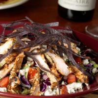 Southwest Caesar Salad · romaine, corn relish, black beans, parmesan, caesar dressing, pico de gallo, tajin tortilla ...