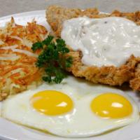 Chub'S Signature Chicken Fried Steak And Eggs · Country battered, hand cut usda choice beef cutlet, and deep fried to a golden brown. Topped...