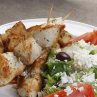 Chicken Souvlaki · Select cut of chicken breast marinated in special blend of herbs and extra virgin olive oil,...