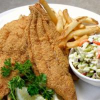 Cajun Grilled Catfish · Bring new orleans to you. Cajun spiced catfish served on a bed of white rice and choice of t...