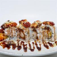 G.I.F. Roll (8Pcs) · Spicy tuna, shrimp tempura, and cucumber topped with eel and avocado