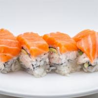 Alaskan Roll (8Pcs) · Crabmeat, avocado and cucumber topped with salmon