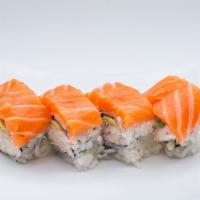 Smoke Alaskan Roll (8Pcs) · Crabmeat, avocado, and cucumber topped with smoked salmon