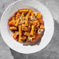 Spicy Chicken Arrabbiata · Spicy pasta dish with sauteed roma tomatoes and garlic. Rigatoni pasta tossed in our spicy a...