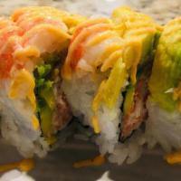 Tiger Shrimp · California roll topped with shrimp and avocado served with spicy mayo sauce